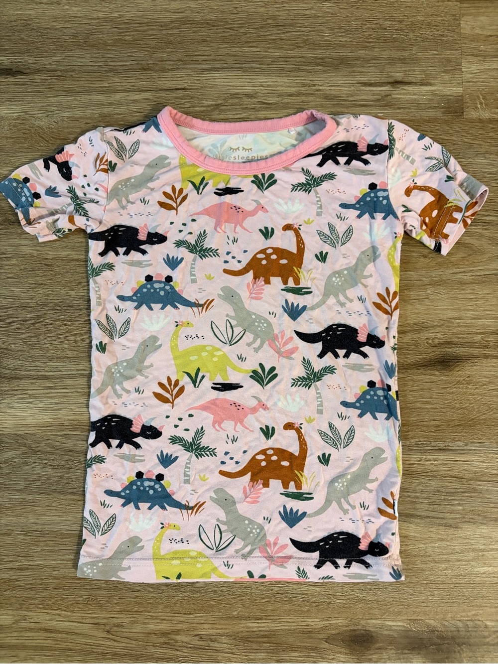 Little Sleepies Pink Dinosaur Print Pajama Top